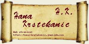 Hana Krstekanić vizit kartica